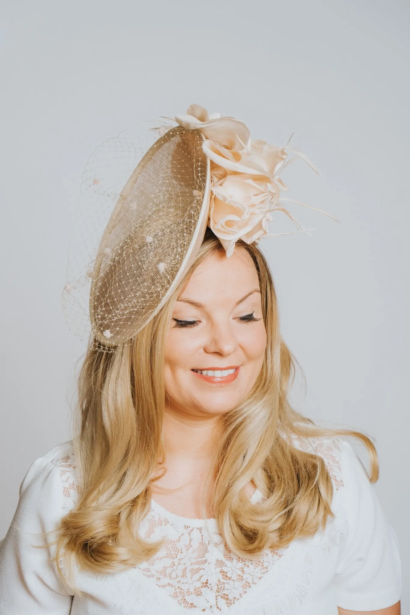 Blush Rose High Perched Fascinator