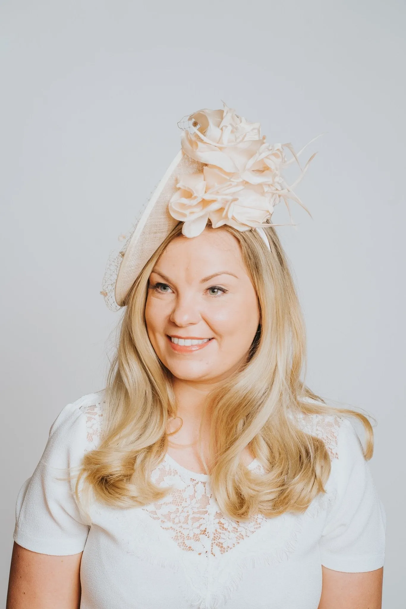 Blush Rose High Perched Fascinator