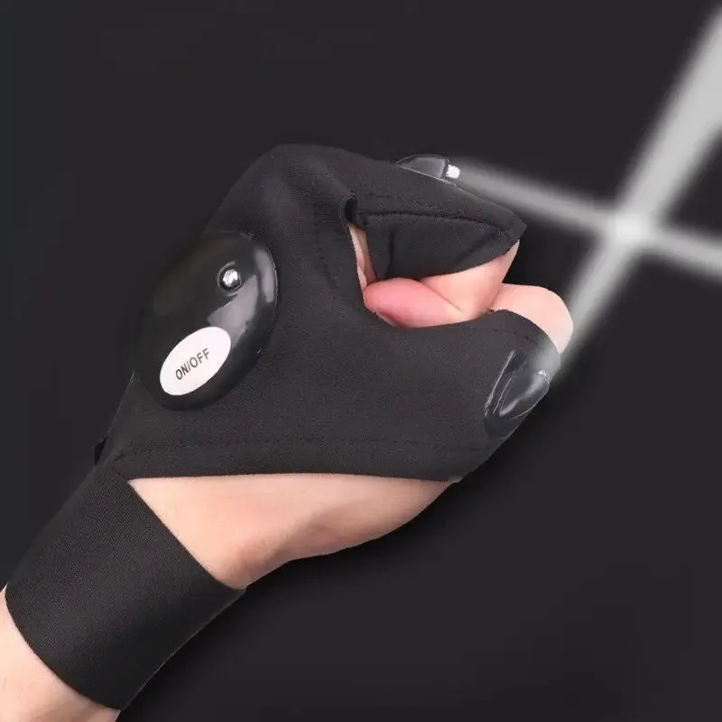 Fingerless gloves LED flashlight mini outdoor tools fishing camping wilderness survival rescue multi-light tools S2895356