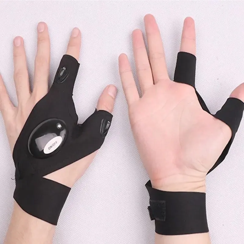 Fingerless gloves LED flashlight mini outdoor tools fishing camping wilderness survival rescue multi-light tools S2895356