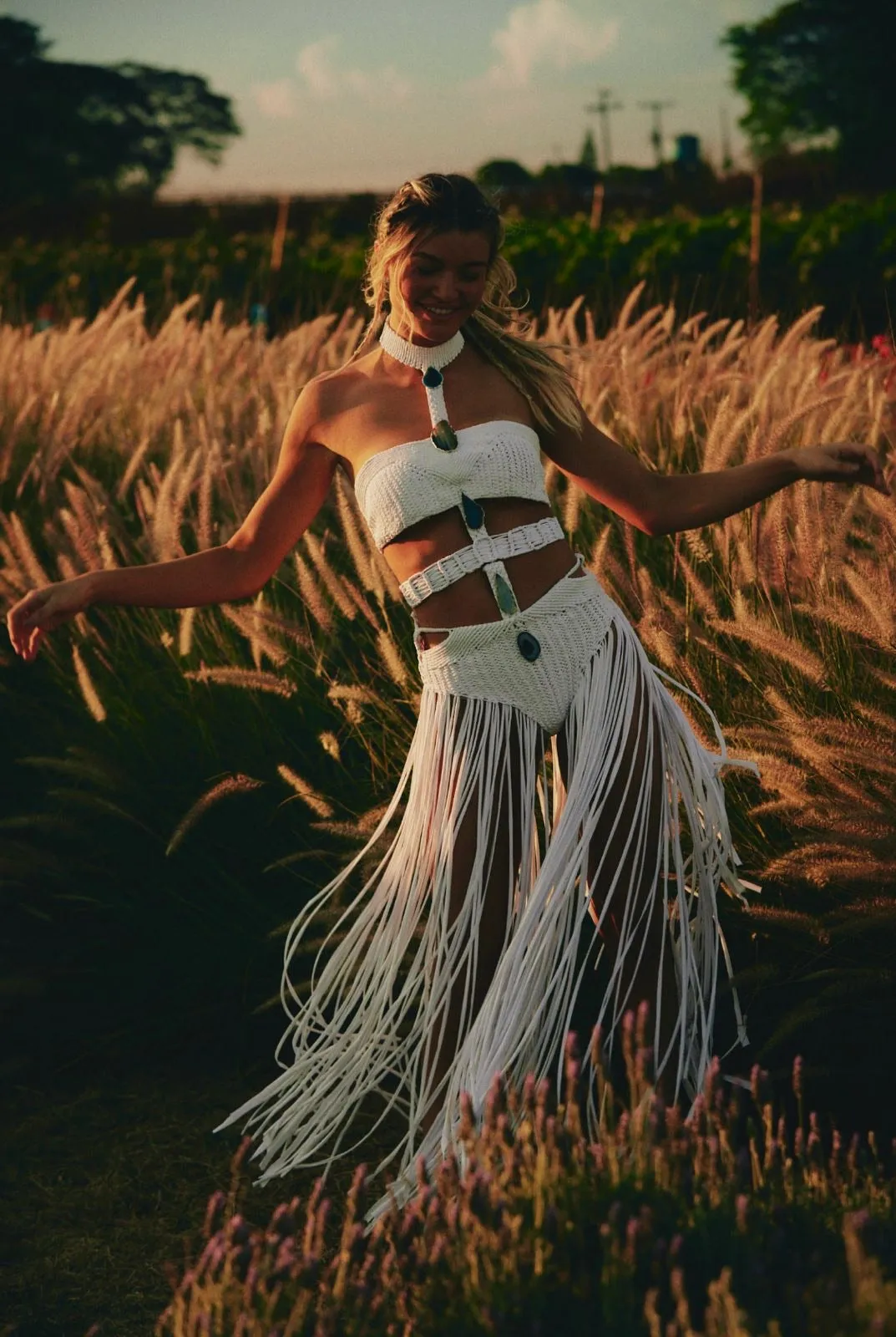 Gaia Neytiri Bodysuit  Handmade with Chakra Crystals Exclusive Dani Watanabe X Be Flow