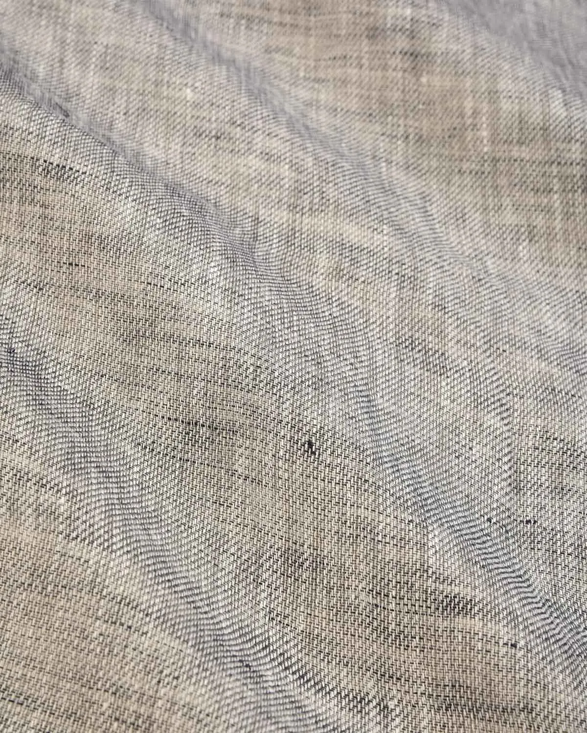 Gray Textured Handwoven Linen Scarf 38"x38"