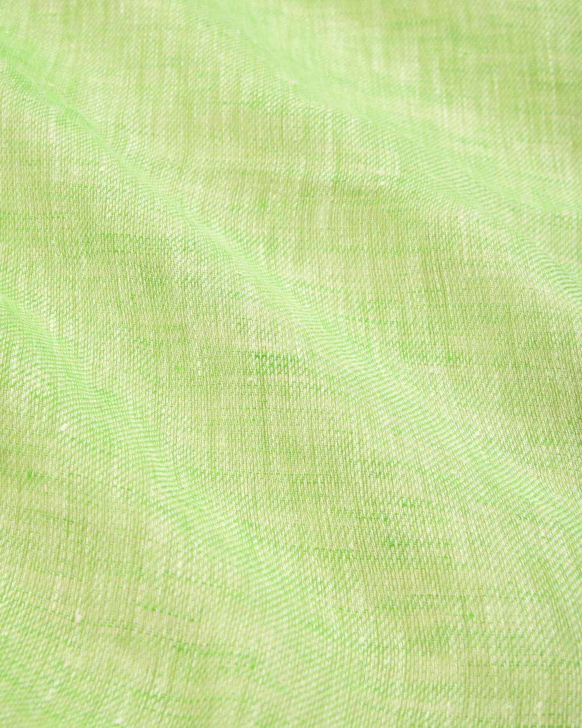 Green Textured Handwoven Linen Scarf 38"x38"