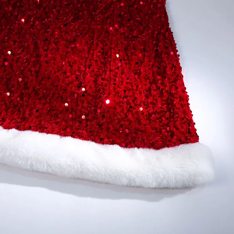 【IN STOCK】Red Christmas Dress Cosplay Costume Full Set