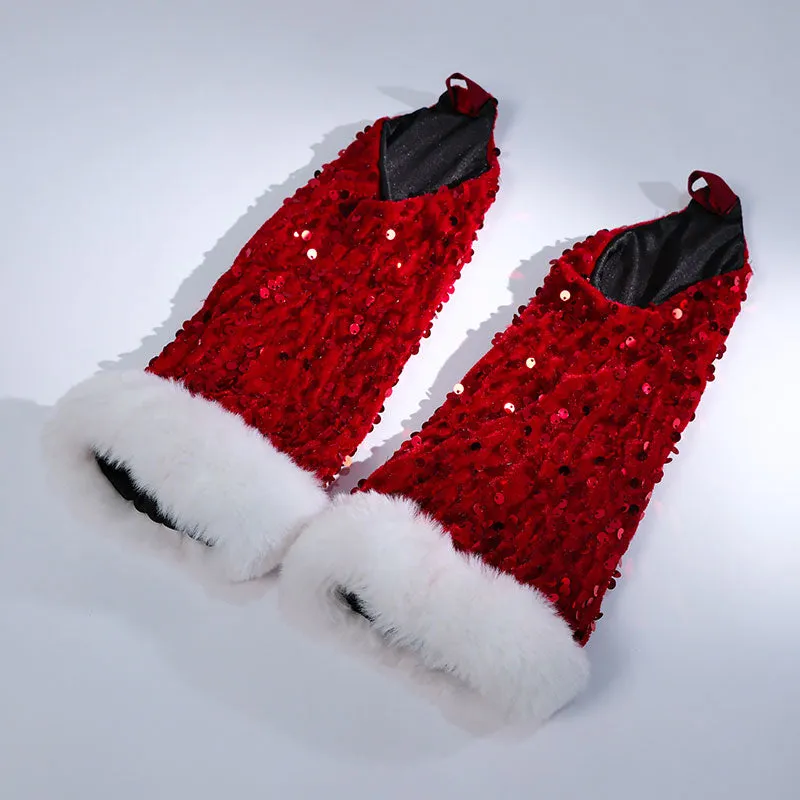 【IN STOCK】Red Christmas Dress Cosplay Costume Full Set