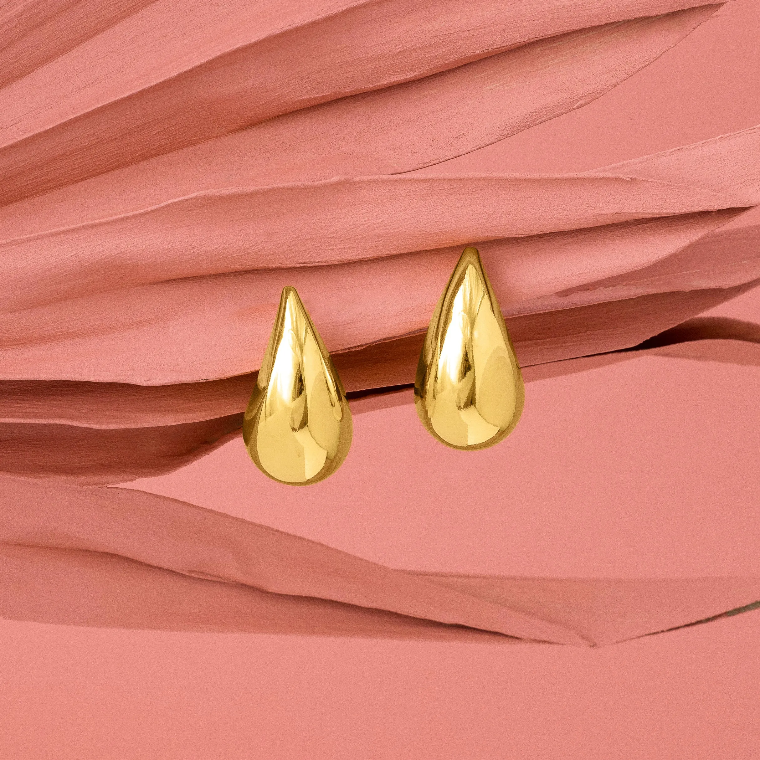 LARGE GOLD TEARDROP EARRINGS
