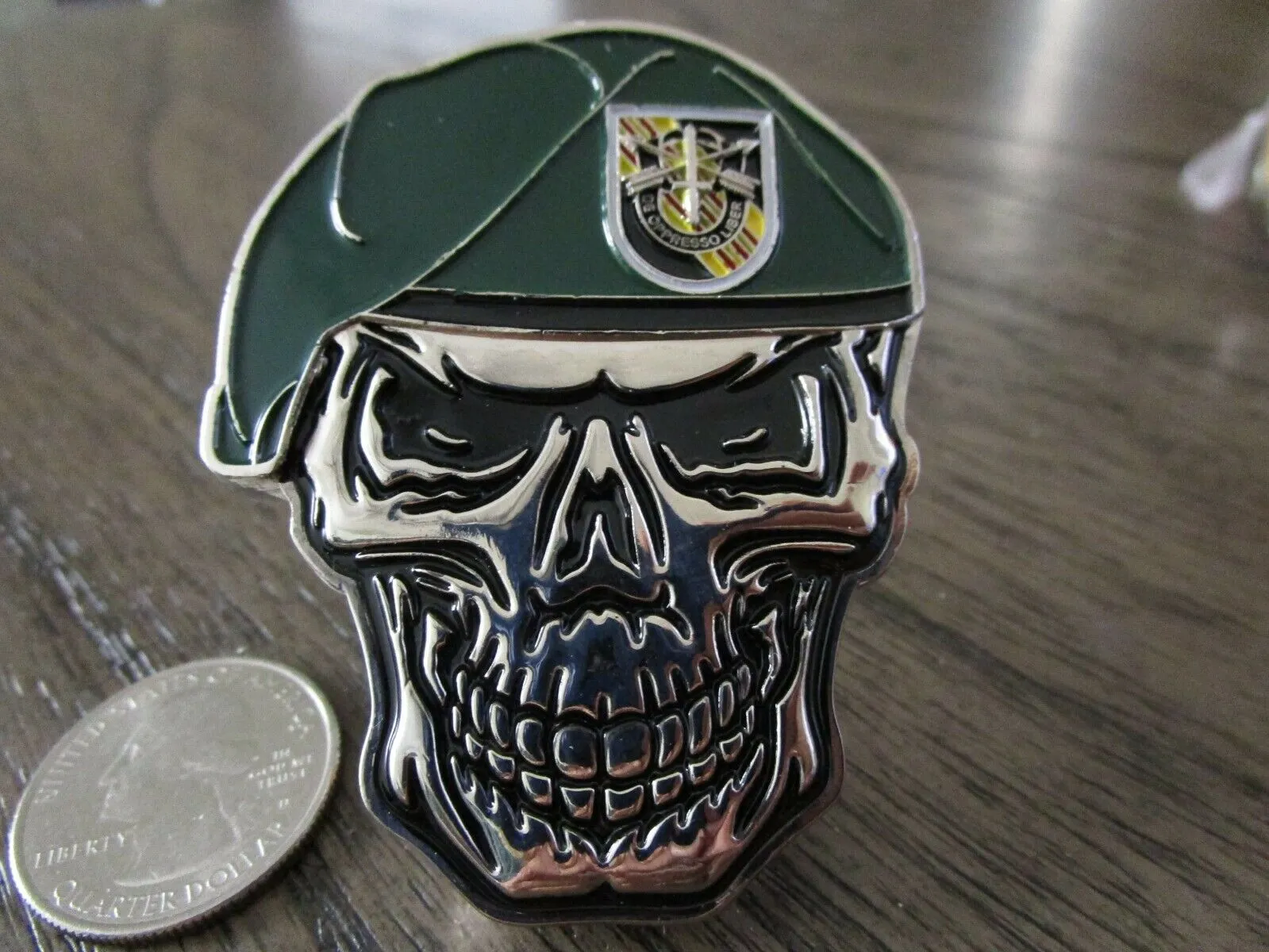 Lot of 2 US Army Special Forces Challenge Coins Green Berets  & 75th Ranger RGT