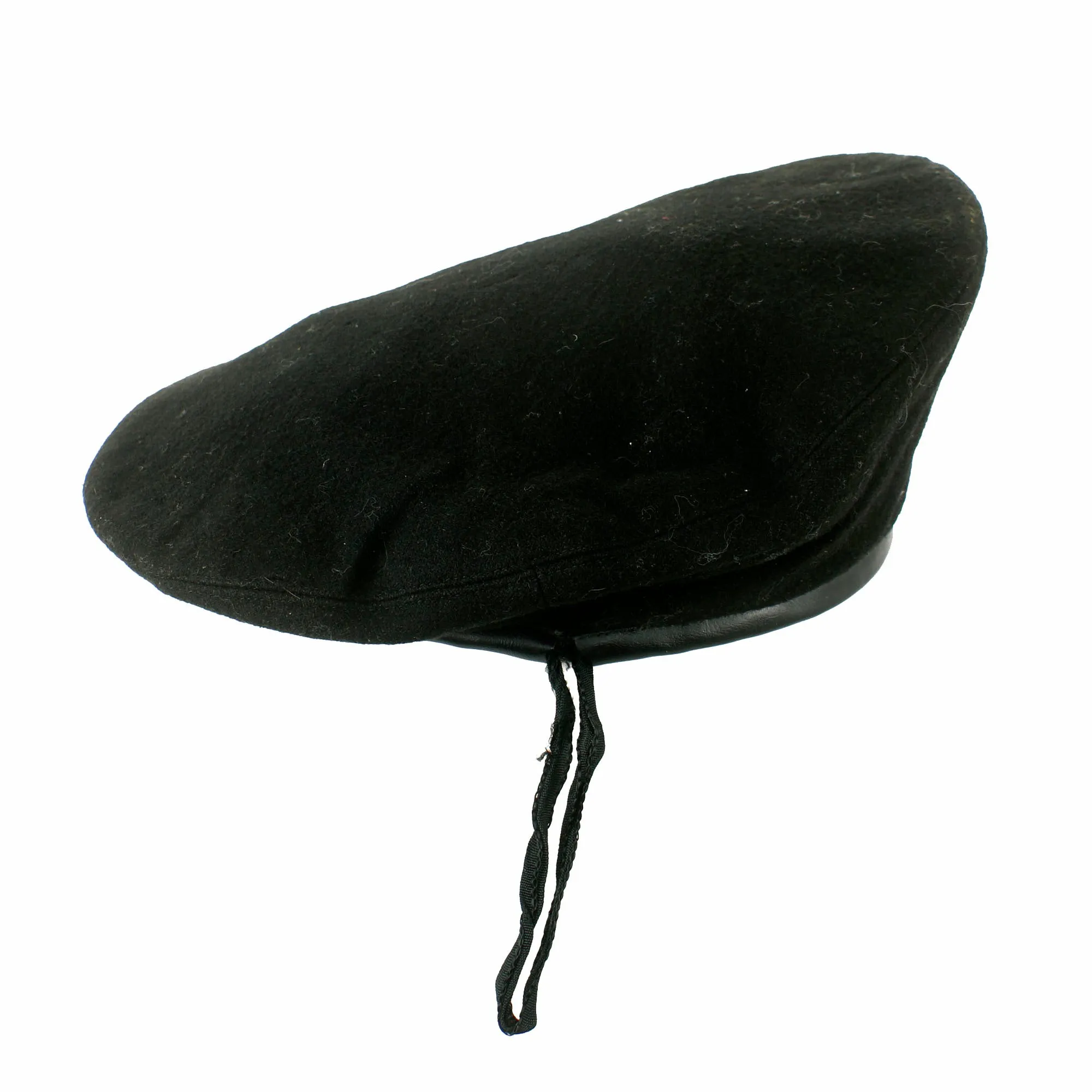Original 1948 - 1954 South Vietnamese Nation Guard Black Beret with Badge and Foil Maker's Label