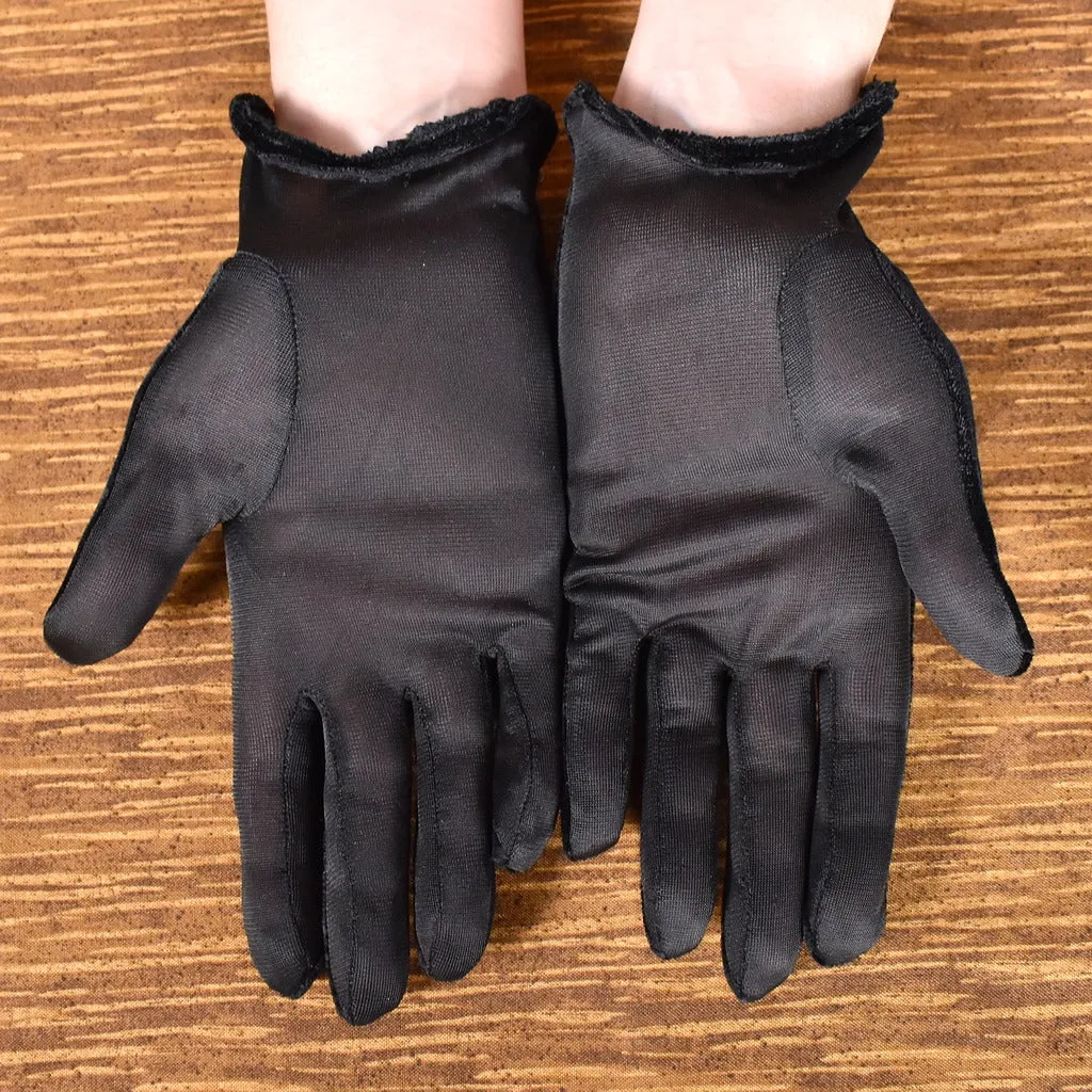 Pearl Velvet Rhinestone Vintage Gloves
