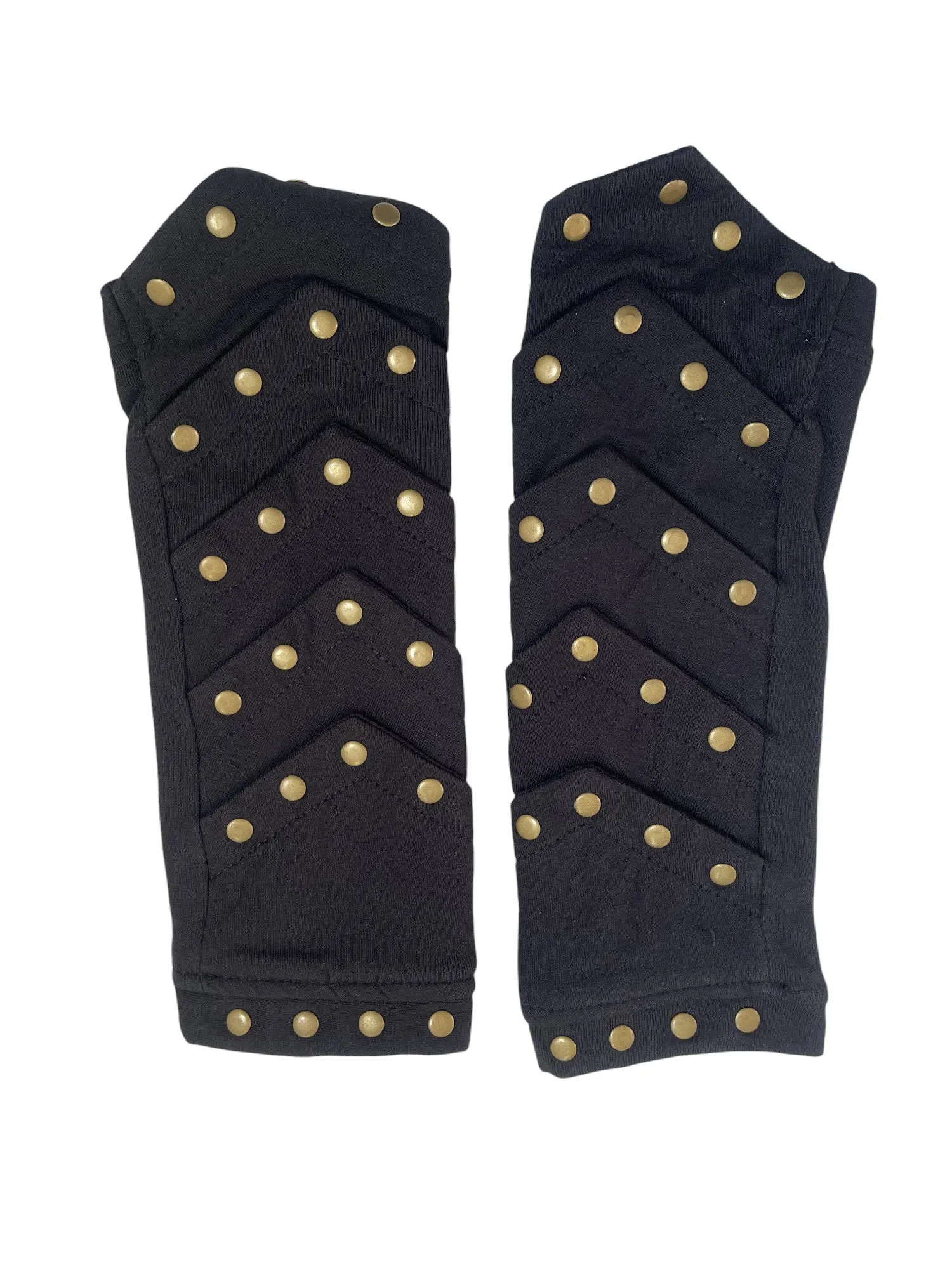 Poizen Industries Goth Punk Black Scale with Bronze studded Arm warmers Sleeves - Whisper