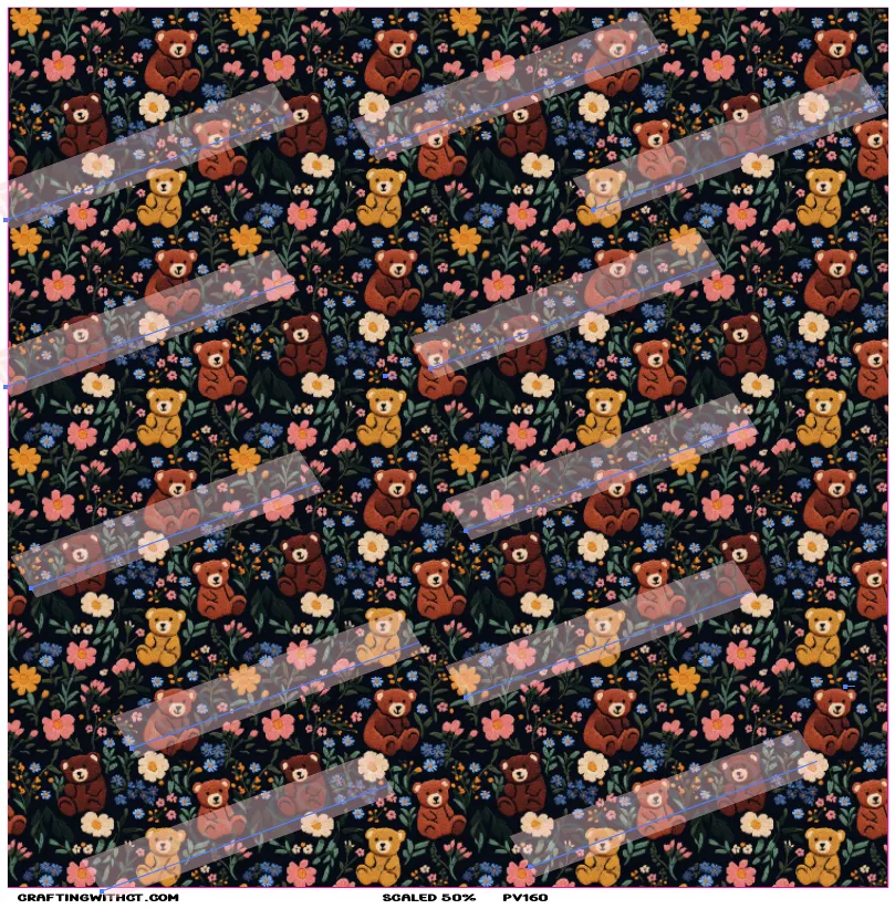 PV160 embroidery teddy bear sheet