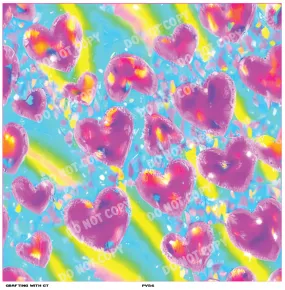PV56 Neon hearts vinyl sheet