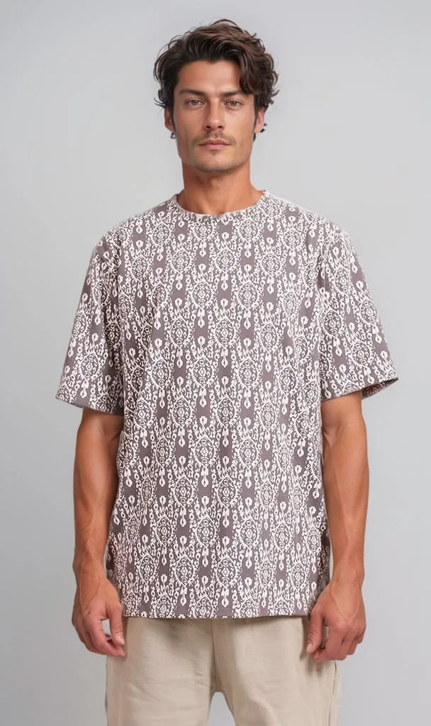 R208462 -Summer Melton T-Shirt - Patterned Beige
