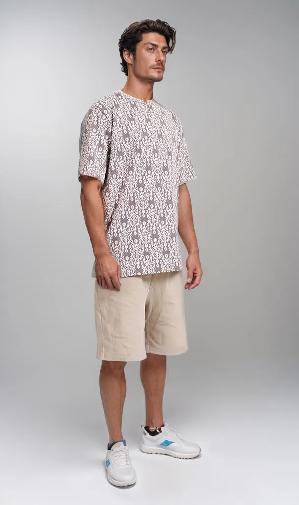 R208462 -Summer Melton T-Shirt - Patterned Beige