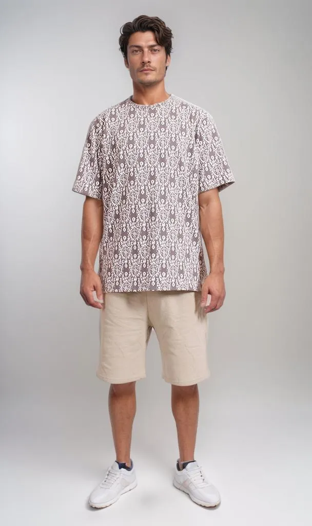 R208462 -Summer Melton T-Shirt - Patterned Beige