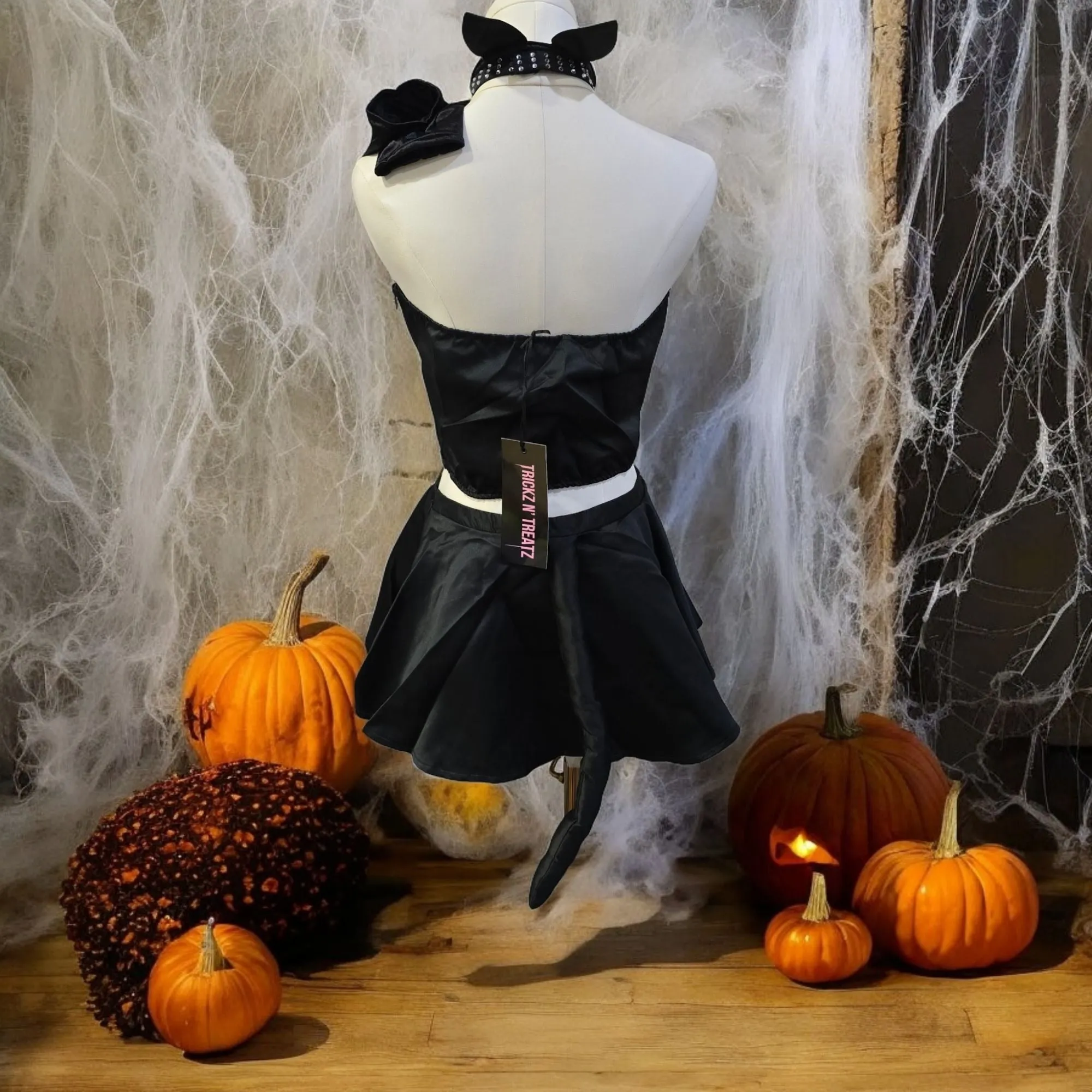Scratch Ur Back Cat Costume Skirt Set Black