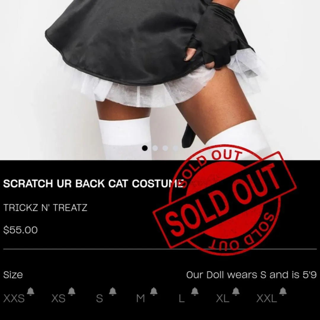 Scratch Ur Back Cat Costume Skirt Set Black