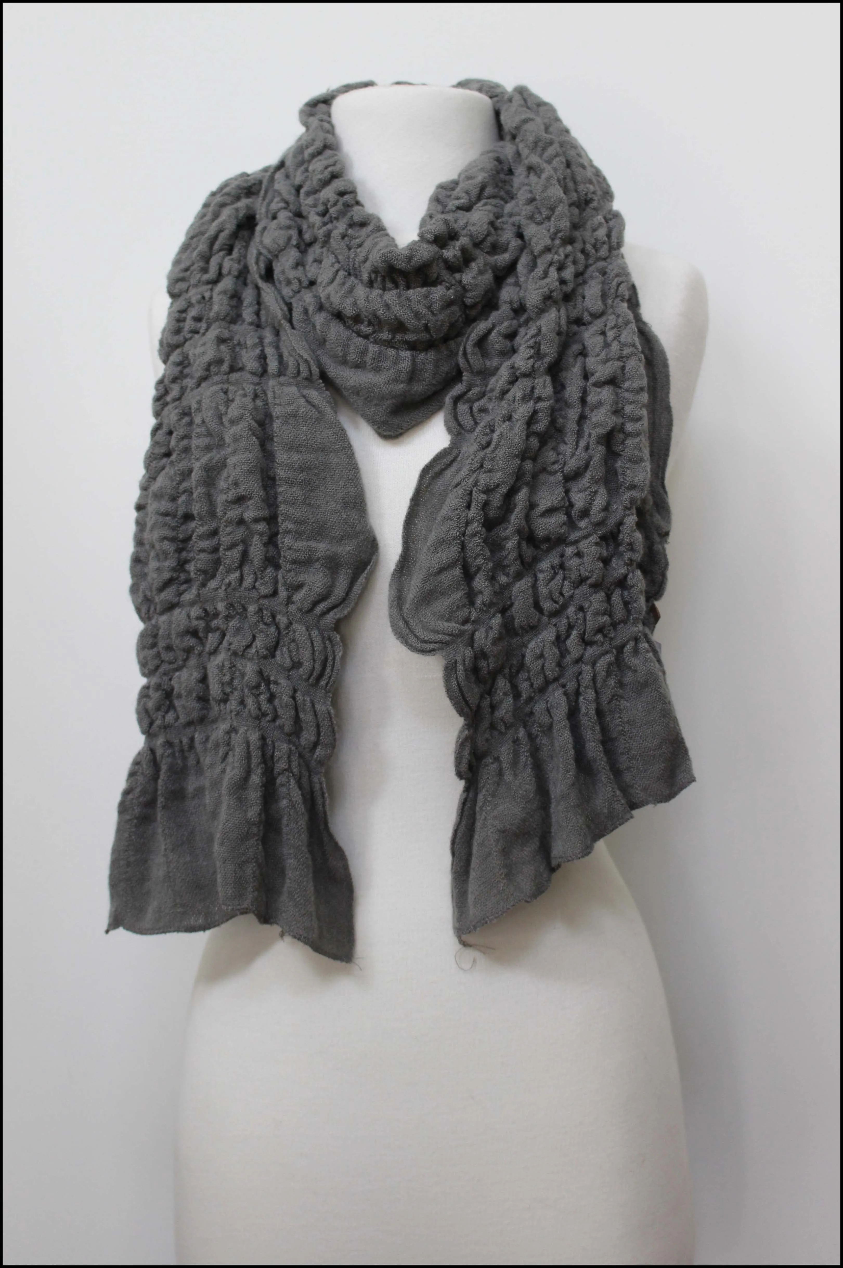 Textured Ruffled Pucker Scarf