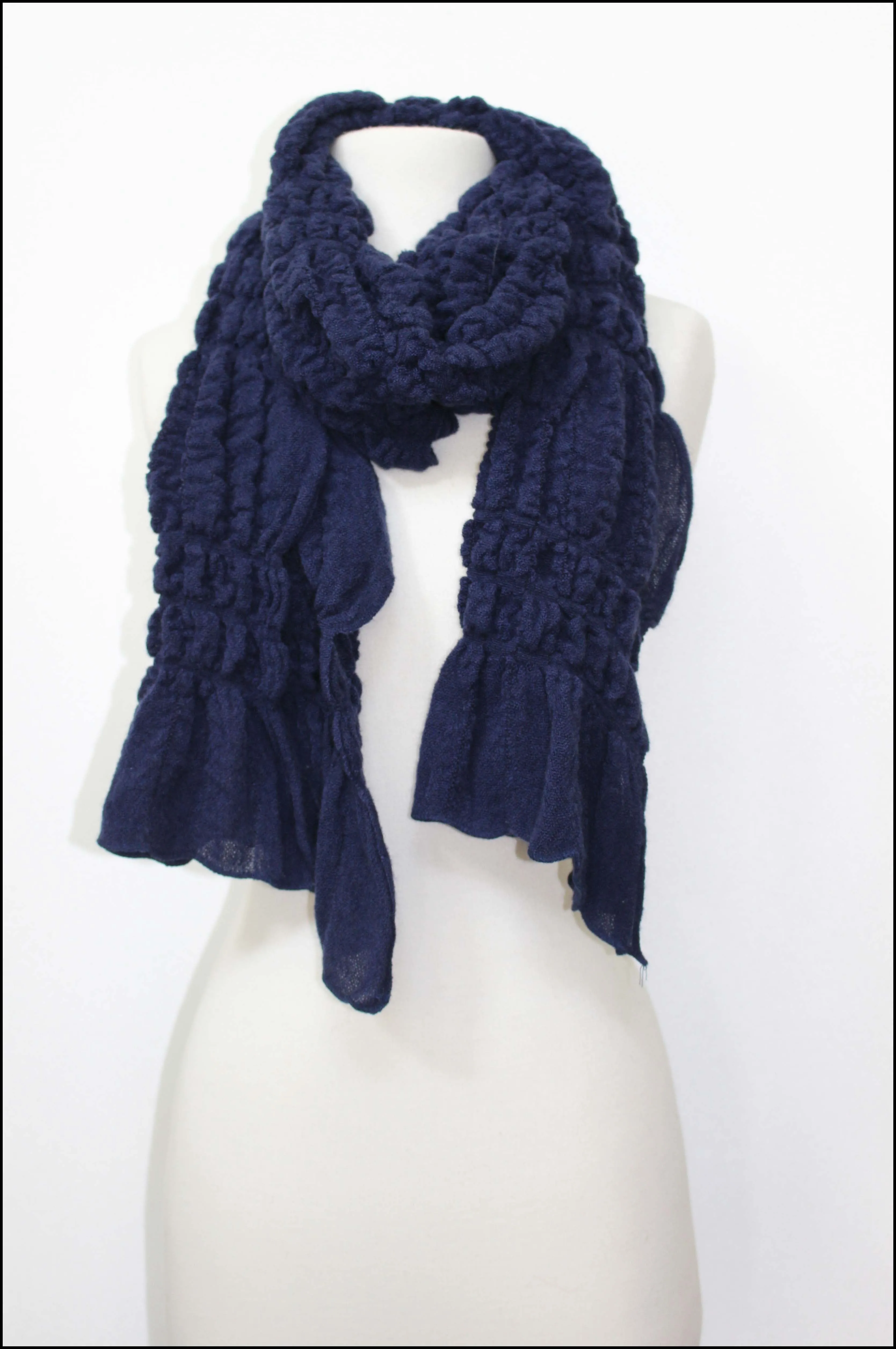 Textured Ruffled Pucker Scarf