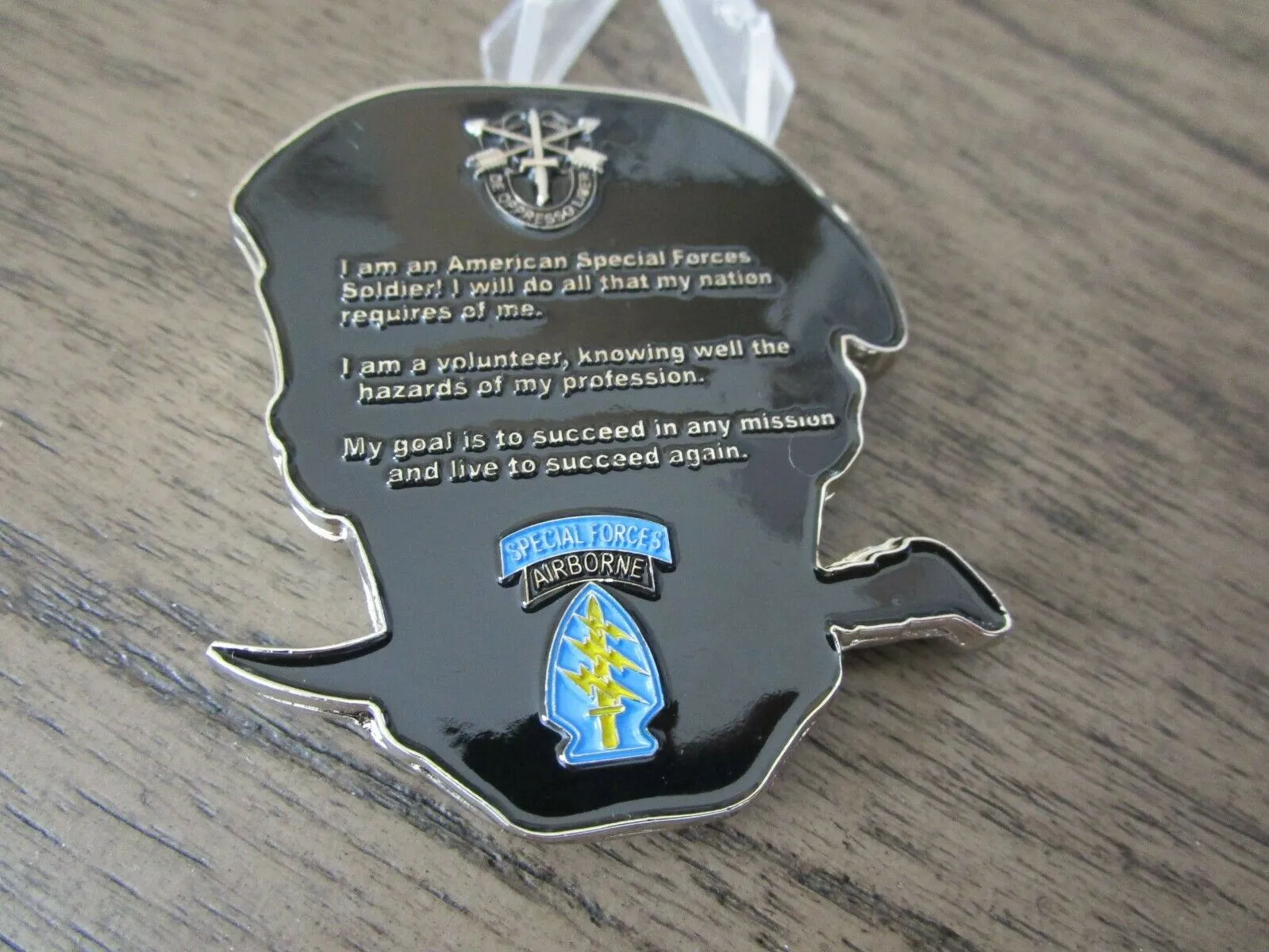 US Army 10th SFG(A) Special Forces Group Green Berets Creed Reapers Skull Challenge Coin