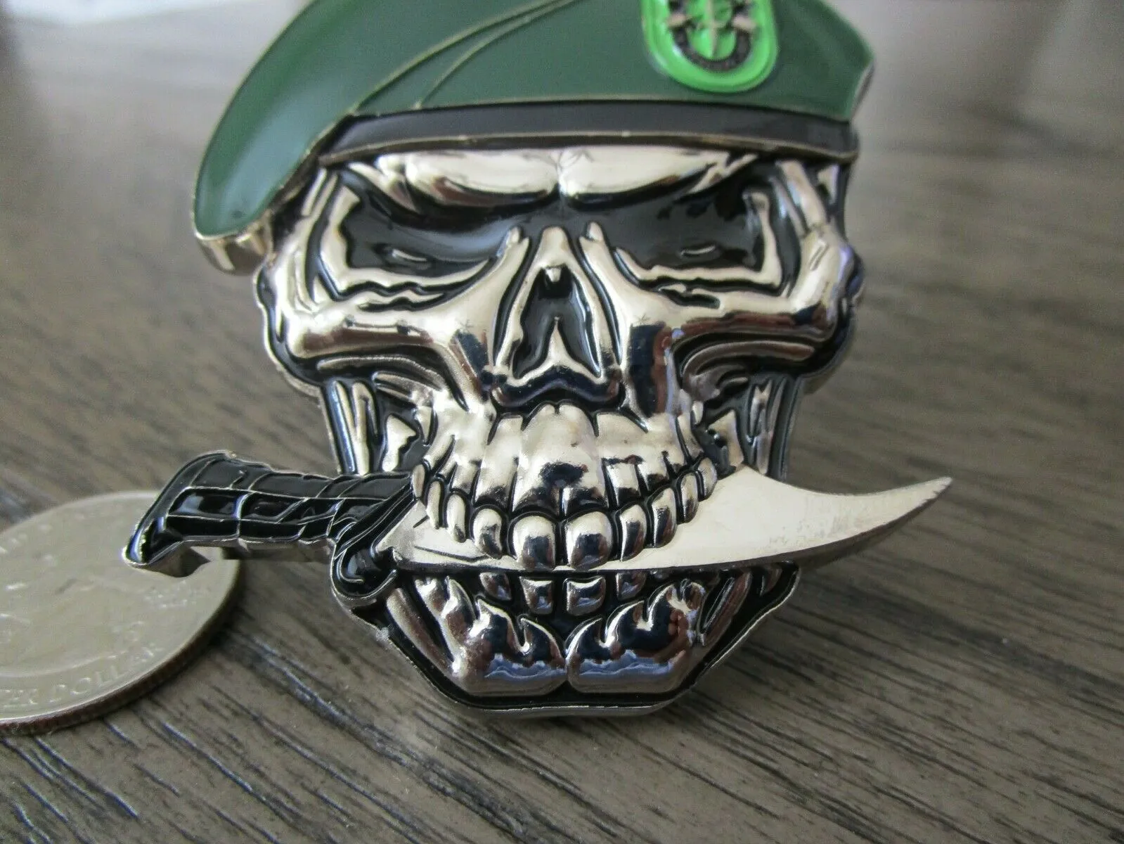 US Army 10th SFG(A) Special Forces Group Green Berets Creed Reapers Skull Challenge Coin
