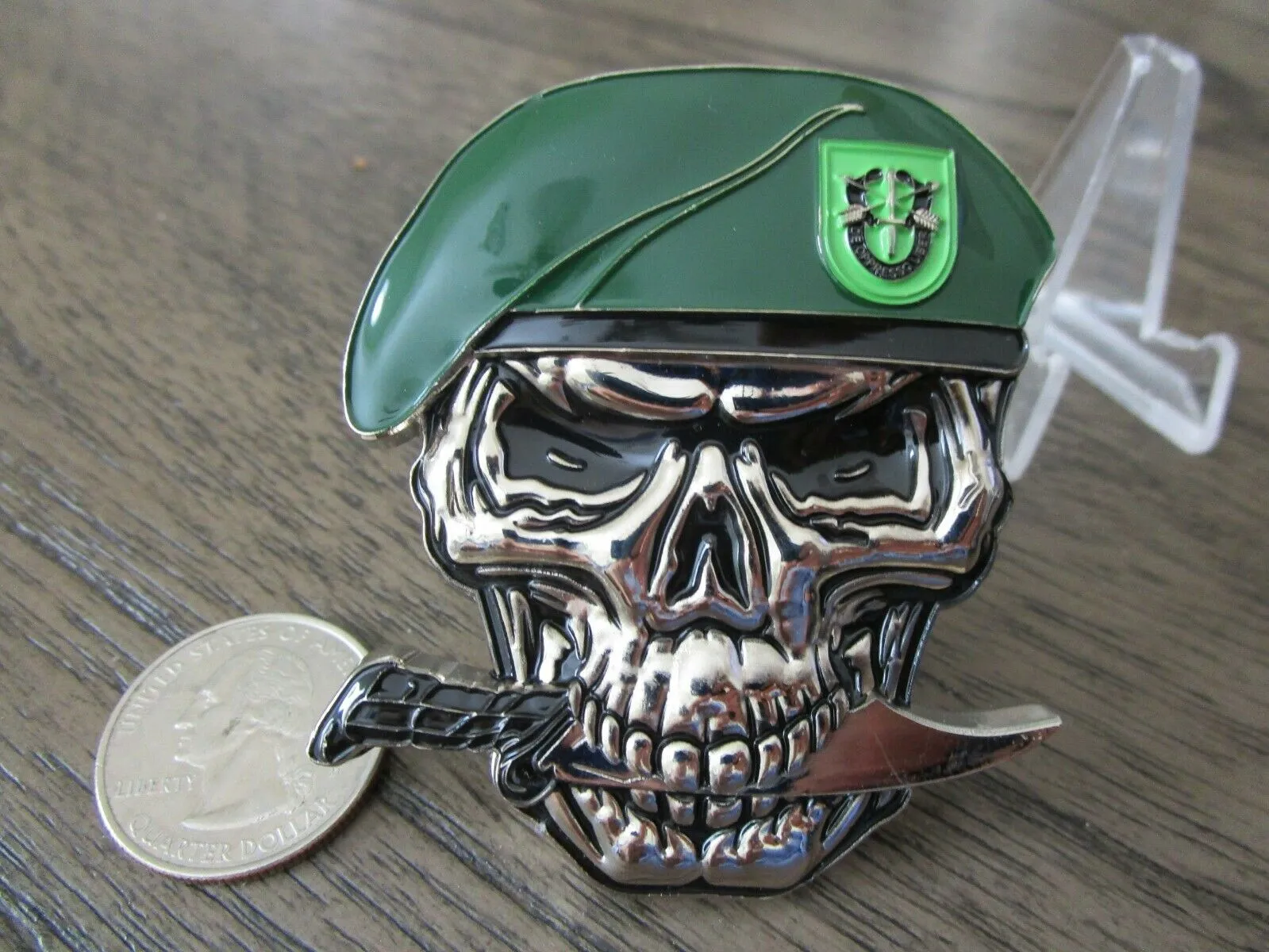 US Army 10th SFG(A) Special Forces Group Green Berets Creed Reapers Skull Challenge Coin