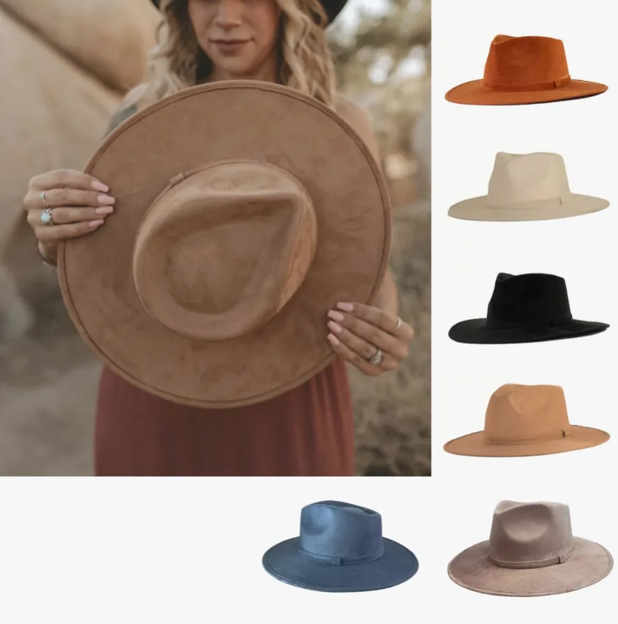 Vegan Suede Tear Drop Hat