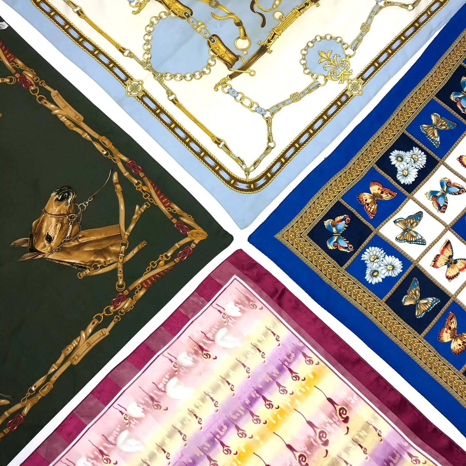 Vintage Square Neck Scarves